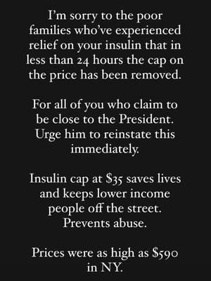 This is Amerikkka! Somebody better have the #47🤡 re-instate this insulin policy….but hey…this is what you voted for…welcome to the circus#47🤡🤹🏻‍♂️🍼🍿🎡🎪 #godfirst #godisgood #itsagreatdaytobealive #beautyindiversity #nevergiveup #togetherwerise 