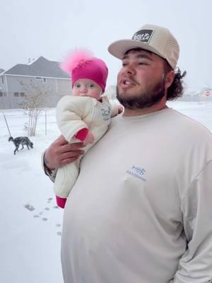 She was so interested in looking at the snow!!!🤍🙌🏼🥶❄️ #reels #snow #texassnow #TexasFreeze