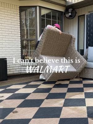 I’ve been eyeing this patio furniture for a long time and finally took the plunge. Yall it is so good! The cushions come 3M Scotchgard  protected AND the covers are included. You can buy as a 4pc set or separately depending on your needs. Click the button at the top of my profile ❤️ #walmartfinds #walmartdeals #walmartfurniture    #homeaesthetics  #boujeeonabudget #homeinspo #outdoorinspo #patiodecor 