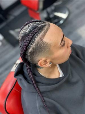 Fade & 2 stitch braids. Watch the whole video to see the process 👀  #floridabarber #floridabraider #malebraider #browardcounty #miamibeach #southfloridabarber #barber  