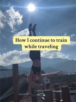 When moving your body is a lifestyle and not just for results, you will always find a way to train even when traveling ✈️😆 #pbar #handstand #callisthenics  #backpacking #active #activelifestyle