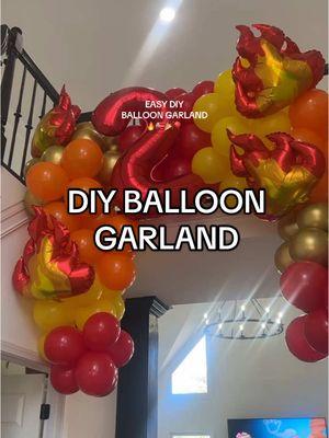 if I can do it, so can you!!! #balloongarland #diybirthdaydecor #balloongarlandtutorial #easyballoongarland #kidsbirthdayparty #birthdaydecorations #2ndbirthday #toddlerboybirthday #firetruckbirthday 