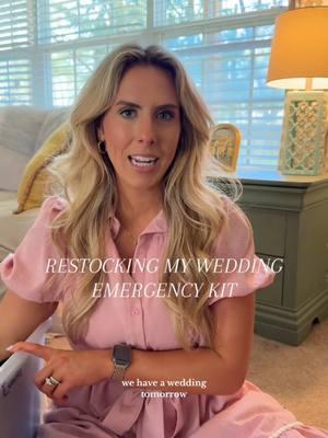 What I keep in my wedding emergency kit! All items can be found in my amaz0n under “Wedding Emergency Kit”! #weddingtiktok #maggiemarshevents #weddingkit #weddingemergencykit #2026bride #weddingday #2025bride  