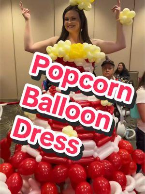 This popcorn balloon dress was one of the most fun dresses I have ever made. I love collaborating with other amazing artists. #Ba#BalloonDresse#Betallico#HoustonBalloonso#HoustonBalloonArto#HoustonBalloonArtisto#HoustonBalloonTwistero#HoustonBalloonTwisting