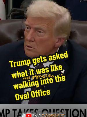 Trump gets asked what was it like walking into the Oval Office. #Trump #ovaloffice #inaugurationday #explore #fyp 