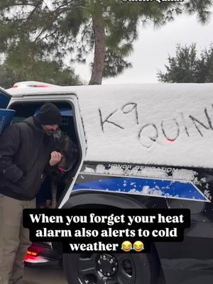 People ask us how Quinn stays safe in the 105 degree Texas summers. We tell them our Ace Hot-n-Pop heat alarm keeps track of the temperature inside the car at all times and alerts us if it gets too hot. Today while goofing around in the snow, it went off to alert us that it was too cold! 😂 We forgot it also has that feature, too. It always keeps Quinn’s safety #1 just like we do.  #k9quinn #k9 #k9life #policedog #cutedog #k9unit #gsd #germanshepherd #policek9life #doggo #goodboy #gsdlife #policek9 #k9quinnip #workingdogsofig #policelife #policedepartment #workingdog #acehotnpop 