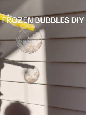 This was so cool!! ❄️🧊🫧 All you need is 2 Tbsp of corn syrup, dish soap, and sugar mixed into 1 cup of water, then bring it into the cold and watch the bubbles freeze!!  #frozenbubble #frozenbubbles #belowzerotemps #polarvortex #wisconsinwinter #wisconsinlife 