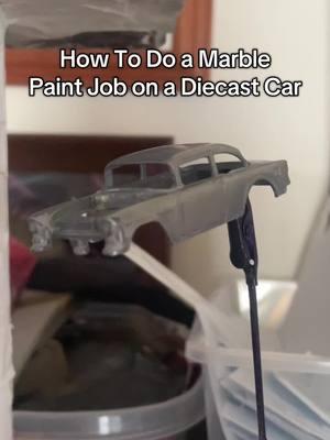 Thought I’d give this Chevy Bel Air gasser a marble paint job so here’s a tutorial on how to do one yourself #jesuslovesyou #thediecastworkshop #cars #diecast #customdiecast #tutorial #DIY #hotwheels #marble #paint #paintjob