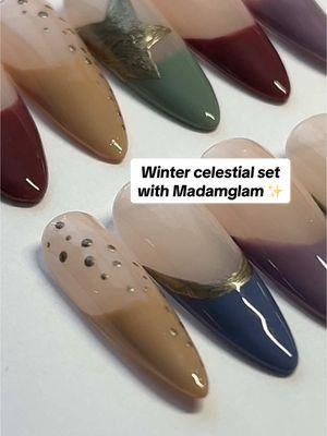 Wow @MadamGlam the colors be coloring!!! #naildesign #naildesignideas #nailinspo #nailideas #nailart #pressons #gelx #longnails #celestialnails #celestial #frenchtipnails #madamgl #gelnails 