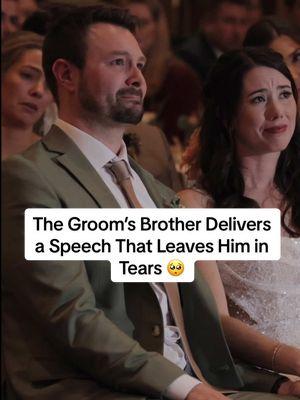 Garret’s brother started with laughs and ended with tears—this speech packs all the emotions into 30 seconds! 🥲 And Garret’s reaction? Pure gold! 💖 🎥: @FlagstaffVideographer  Head to the link in bio see more of Jenna + Garret's beautiful Arizona wedding. #cryingroom #bestmanspeech #weddingspeech #emotionalspeech #arizonawedding 