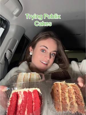 Trying Publix Cakes 🎂💚 #publix #publixcake #publixcakes #publixfood #publixdessert #cake #cakecakecake #redvelvetcake #chocolatecake #superfetticake #carrotcake #cakevideo #dessert #dessertreview 