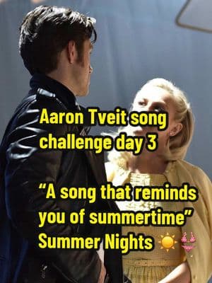 🎶☀️Summer dreams ripped at the seams. But, oh, those summer nights ☀️🎶 📹: Grease Live/FOX (“Summer Nights” 2016)  #aarontveit #juliannehough #greasemusical #greaselive #sandradee #dannyzuko #musicaltheatre #bway #tonyawardwinner #fyp 