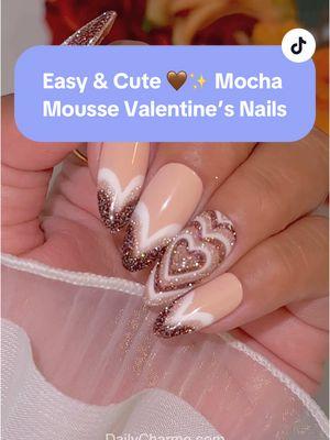 Easy Mocha Mousse Valentine's Day Nails 🤎✨ Perfect for beginners 💌  💅 Everything used for this look is from the brand Daily Charme & is listed below. All goodies are available now in our TikTok shop or via the 🔗 in bi0 💖 Save & share for inspo! 💅 Using @daily_charme: 🤎 203 Skinnydip 🤎 H64 Magic Wand 🤎 H68 Enchantment 🤎 002 Perfect White 🤎 Art Liner Daily Charme Nail Art Brush 🤎 Almond Medium Clear Charme Gel Extension Tips #brownnails #neutralnails #holonails #reflectivenails #vdaynails #easynails #diynails #glitternails #fallnailart #nailtutorial #nailinspo #nailtrends #vday2025 #mochanails #mochamousse #nailtech #nailtrends2025 #kawaiinails #cutenails #vday #ValentinesDay 