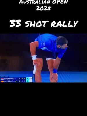 Australian up in 2025 this is what a 33 shot rally looks like. ##fyp##australia##austrailianopen##djokovic##alcaraz