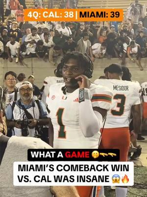 This game was UNFORGETTABLE 🤯🔥 Miami overcame a 25-point comeback on the road vs. Cal (2024). Cam Ward threw for 437 yards and 2 TD. #football #camward #miamihurricanes #CollegeFootball #miamifootball #accfootball #comeback #quarterback #qb1 #sports 