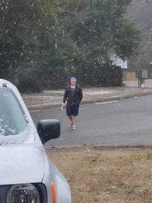 We were not meant to live in FL, but we are enjoying the heck out of this snow! ❄️☃️❄️ #snowday #florida #itssnowing #snowinginthesouth #floridasnow #snowballfight #snowinflorida #floridacheck #floridasnowday #snow #snowangel #foryou #fyp 