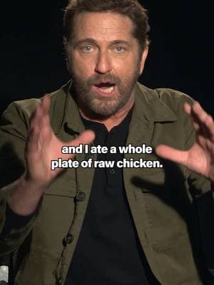 That time Gerard Butler ate raw chicken in an effort to connect to his “Den of Thieves” character 🫣 #gerardbutler #denoftheives #benihana #rawchicken  #celebrity #movie #celebrityinterview