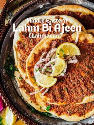 Lahm Bi Ajeen (Lahmcaun)(recipe linked in bio) A delicious, flavorful and light meat pie on thing, soft, yet lightly crispy dough. Its packed full of flavor, and its so easy to make using my 10 minute dough recipe. You can find Lahm bi Ajeen, or Lahmacun, in Syria, Lebanon, Turkey, Armenia, and plenty of other countries. #cheeseboats #cheesemanakeesh  #lahmacun #lahmbiajeen #man2ouche #middleeasternfood  #فطاير_جبنة #قوارب_جبنة #fastbaking  #easybaking #quickbaking  #10mindough #عجينة_١٠_دقائق #arabfood #arabicfood #middleeasternfood #fatayer #manakeesh #lebanesefood #moajinat  #palestinianfood  #zaatar   #shawarma #chickenshawarma  #cheeseboats #cheesepides #turkishfood  #fastdough #turkishpasta #turkishrecipes