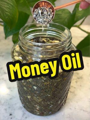 ✨Money Oil✨ This video has been so highly requested after my Money Bowl video ❤️ Money Oil is said to help draw on money and financial abundance. It also helps with business success and new opportunities. You can use this in the bath, to annoying your candles for money spells, anointing jewelry & cash, or rubbed on your front door or desk.  Ingredients used: •Basil •Mint •Jasmine •Chamomile •Cloves •Cinnamon •Almond Oil or Grapeseed Oil •Pyrite & Citrine  —————— #moneyspell #moneyspells #moneyoil #moneyoilmagick #witchtok #witchtip #witchtips #witchtipsforbeginners #witchcraft #witchcraft101 #witchcraftworks #witchcrafttiktok #witchcraftng 