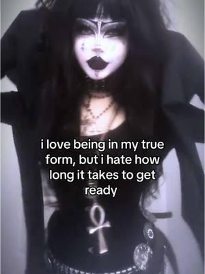 or how long it takes to take it off … o_0 #trueform #relatable #gothtok #goth #vamp #dressup #dragon #punk #tradgoth #alttiktok #fyp #fypシ #coldwave #gothmakeup 