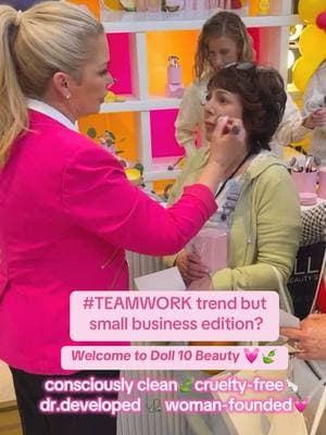 #teamworktrend but make it small business edition! 💖 Let’s grow our Doll Squad- if you love clean beauty💋, animals🐶, skincare-makeup💄, & fun vibes🥂, give us a follow! 💖🙌😍 TAG a friend that should join the Doll Squad below ⬇️ or another small business we should support! 🥰 #doll10beauty #beautycommunity #cleanbeautybrand #beautycontentcreator #contentcreatorcommunity 