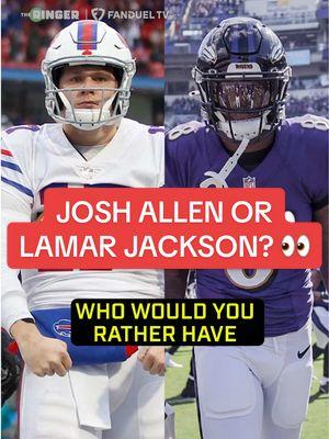 Who would you rather have at QB for the next 5 years… Josh Allen or Lamar Jackson? 👀 @The Ryen Russillo Podcast #FanDuel #FanDuelTV #nfl #nflfootball #NFLPlayoffs #buffalobills #billsmafia #joshallen #baltimoreravens #ravensflock #lamarjackson  