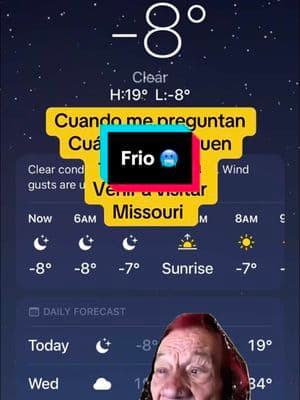 Se sentía a -12 🥶 esta mañana!! Aquí Cuando hace frío! Hace frío… y cuando hace calor… 🥵 hace calor!!! Pero mi tiempo favorito es la primavera y otoño! Ver como todo despierta y como se prepara la naturaleza para irse a dormir otra vez 🙌🏼❤️#danirive #diversion #estadosunidos🇱🇷 #temperaturasextremas #frio #congelado #invierno #visitmissouri #missouricheck #Meme #MemeCut #memenatal 