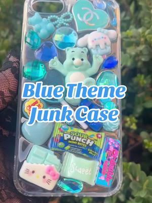 Make a blue theme #junkcase with me 🩵 #junkphonecase #theconnectqueenn #phonecases #fyp #foryou #phonecasetutorial #viralvideo 