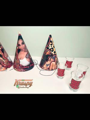 The gworls are having fun and leaving no crumbs!!!! ♥️ Birthday Hats ♥️ Single Shot Glasses #kriispythebrand #kriispykoordinating #kriispypartyfavors #customcups #custompartyhats #ThisMyIsh #thatgworlcups #customstyrofaomcups #phrasecaketopper #cheetahparty #cheetahpartydecor #cheetahandred #birthdayhats #customchampagneglasses #shotoclock #doubleshot #customconehats #dyecutstickers