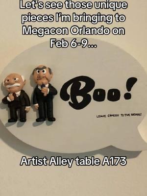 Now seems like a great time to support the arts and to treat yourself, so I guess I’ll pop in with my art while every algorithm is weird. Come see these in person, or message me if there’s a piece of art you’re looking for ❤️ #art #arttok #shopsmall #sculpture #handmade #fanart #maker #fyp #muppets #wicked #goldengirls #horror #marvel #megacon #megaconorlando #megacon2025 