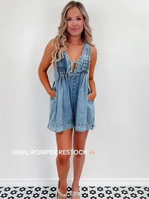 VIRAL country cutie romper restocked in S-L in acid wash! 🫶🏻 #restockalert #shopwhiskeydarling #countrycutie 