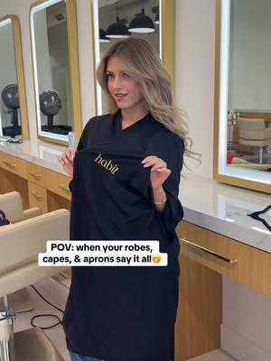 Get your custom embroidered capes, aprons, smocks & more now at gnmsalonapparel.com🤭 @Habit Education @Coco Quinn @thehabit.shop #salonapparel #hairby_chrissy #salonlife #habitsalon #apparel 