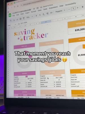 GOALS!  Find the savings tracker in my byooo!  #spreadsheet #googlesheets #savings #savingstips #savingschallenge 