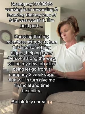 Sure, I could have started looking for another job last year when the company I was with made the announcement it was sold.  But at 50, I want to start focusing more on me and really enjoying this time of my life. So instead, I looked for an opportunity where I could grow myself personally, learn new skills and not have to show up for someone else only to be underpaid and under appreciated.  Yes, I was let go & the amount of stress and anxiety I have released since has been immeasurable.  Trust me, you’re never too old to start learning something new to start living the life you deserve.  Hit the link in my bio so that you can learn how to create your own freedom— because your family deserves better than another 10-20 years of you being unfulfilled.  #genx #onlineincomeopportunities #creatingfinancialindependence #setbacktocomeback #retirementincome #over50club #escapingcorporate 