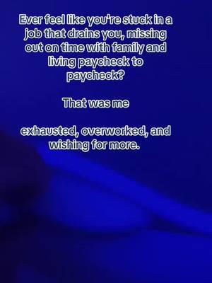 🎯 Ever feel stuck in a job that drains you? Missing out on family time, living paycheck to paycheck, and wondering if this is all life has to offer? That was me—exhausted, overworked, and wishing for more. But I made a change, and it didn’t just change my income—it changed my life. 🌟 Now I work on my terms, have time for the people and moments that matter, and finally feel alive. 👉 Your solution? It’s right here. DM me “ChANGE” and let’s chat about how you can take back control of your time, energy, and future. Because you deserve more than just surviving—you deserve to thrive. 💪 #WorkLifeBalance #BreakFree #CreateYourOwnPath #LifeOnYourTerms