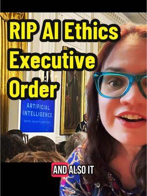 The AI Executive Order (on safe secure and trustworthy development of artificial intelligence) is officially gone. Not the worst thing to happen yesterday for sure but probably a sign of AI policy moving forward. #aiethics #executiveorder 