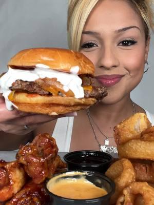 Smash burger with onion rings and orange chicken wings ❤️ #burger #onionrings #mukbang #crunchy #mukbangasmr #eating #asmreating #Foodie #foodtiktok #crunchysounds #asmrfood #crunchyasmr #eat #asmrsounds #foodtiktok #eatingshow #hungrytiktok #eatingshowasmr #muckbang #fyp #fypシ  #foryourpage 