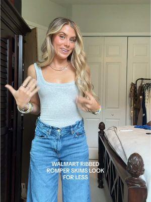 not only do you get the full bodysuit outfit but it also is a full jumpsuit romper that let me add is mega comfy 👏 this is such a good find for under $20 you get two uses out of it too!!! It’s a WALMART find yall I have it 🔗 in my L T K.  @Walmart @Walmart Creator #ribbedromper #romperbodysuit #greyromper #cottonribbedromper #walmart #walmartfashion #walmartfinds #scoopfashion #walmartscoop #affordablefashion #walmartfashion #walmarthaul #lookforless #babytee #skimsdupereview #skimsdupe #greytshirt #greycroptop #closetbasics #capsulewardrobe #closetessentials 