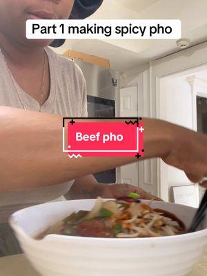 Spicy beef pho with sausage and steak #tiktokcreators #tiktokpartner #cookingwithronnita #pho #beefpho #BlackTikTok 