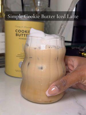 Love this cookie butter powder 🤎😋  #icedcoffee #icedcoffeeathome #icedlatte #icedcoffeerecipe #icedcoffeetiktok #icedcoffeeglass #icedlatterecipe #icedlatteathome #cookiebutter #cookiebutterlatte #cookiebuttercoffee #cookiebuttericedcoffee #coffeebeanandtealeaf 