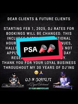 PSA 📣📣 #djxsquizit #xsquizitentertainment #30yearanniversary #xsquizitinthemix #foryou #fyp 