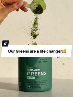 Taste great, feels great, and better for you. What's not to love with our NEW Organic Greens? Shop now #SportsResearch #OrganicGreens #GreensPowder #Ashwaghanda 