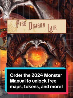 DMs, get the D&D 2024 Monster Manual and unlock bonus lair maps, tokens, and adventures you can use in your campaigns! We’re giving you collections of content for dragons, owlbears, mimics, and beholders 🔥 Pre-order before Feb 18! #dnd #dndtiktok #dnd2024 #dungeonsanddragons #dungeonmaster #dndtok 