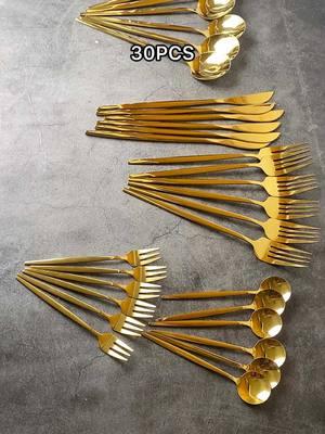 Perfect gift, beautiful cutlery set golden and silver #cutlery #cutleryset #dinnerware #spoons #tableware #TikTokShop #tiktokshopdeals #gift #giftideas #party #kitchen #kitchenaccessories #kitchenitems 