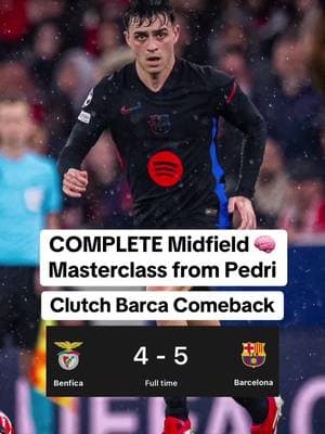 Pedri MASTERCLASS as Barcelona comeback. Barcelona 5-4 Benfica #barcelona #pedri #footballtiktok #championsleague #infamousiroh