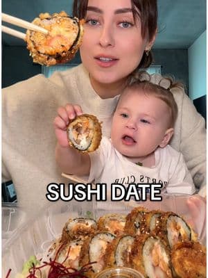 sushi date with my mini pt.2 🍣🥢🫶🏼 deep fried rolls >>>  . . #sushiroll #deepfried #eatwithme #sushimukbang #sushi #mukbang #asmr #Foodie #misosoup #sushibae #sushidate  #creatorsearchinsights 