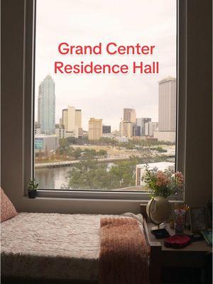 Curious about living on campus?  The Grand Center, #UTampa’s 10-story hub of campus life, is more than just a place to sleep—it’s a space for connection, growth and discovery. From stunning rooms to study lounges, a Sky Park, and even a Starbucks, this building has it all.  
 Visit utampa.edu/residencelife to learn more about campus living.