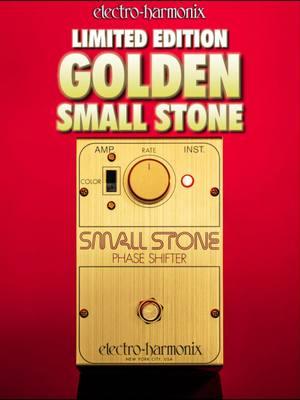 Celebrate 50 years of iconic phase shifting with the Limited Edition Golden Small Stone from Electro-Harmonix. BUY NOW! ONLY 600 AVAILABLE at https://www.ehx.com/goldstone For this funky reissue, we’ve recreated the original 70s circuit for that smooth and sweet phase shifter sound by utilizing the now-obsolete NOS CA3094 chips once used in the original circuit we recently uncovered deep in our stock room. With enough chips in hand to make 600 units, we set out to make an authentic classic with original spec parts in a special-edition golden chassis to commemorate the effects 50-year heritage. #ehx #electroharmonix #smallstone #phaserpedal #limitededition