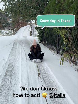 Y’all this doesn’t happen in our neck of the woods! I love cold weather and this is exactly what I was hoping for but didn’t believe we were gonna get. The kids were right. We got snow! Now I owe them @Raising Cane's 🤦🏻‍♀️❄️❄️❄️❄️❄️ @Jose Fonseca #itssnowingoutside #texassnow #wedontknowhowtoact #snowday #familyfun #sledding #snowdayfunday