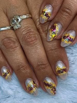 Acrylic Geode Nails for @Tamara Martinez using @Young Nails gold foil, & Imagine That Go Time Gel Polish  #cityescapespa #youngnailsacrylic #geodenails #encapsulatednails #orlandonailtech #orlandonailsalon 